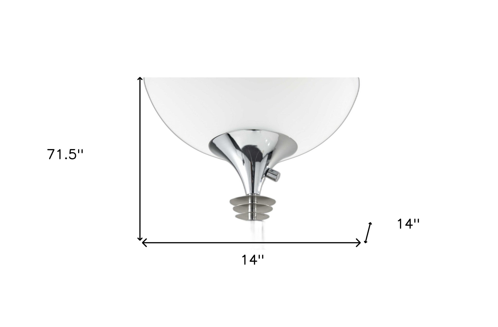 Modern Chrome Thick Pole Torchiere Floor Lamp