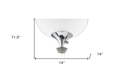 Modern Chrome Thick Pole Torchiere Floor Lamp