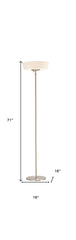 71" Brushed Led Torchiere Floor Lamp With White Empire Shade