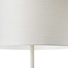 60" White Metal Floor Lamp With White Drum Shade