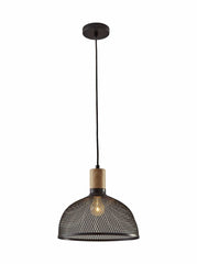 Caged Black Metal Large Ceiling Pendant - Homeroots