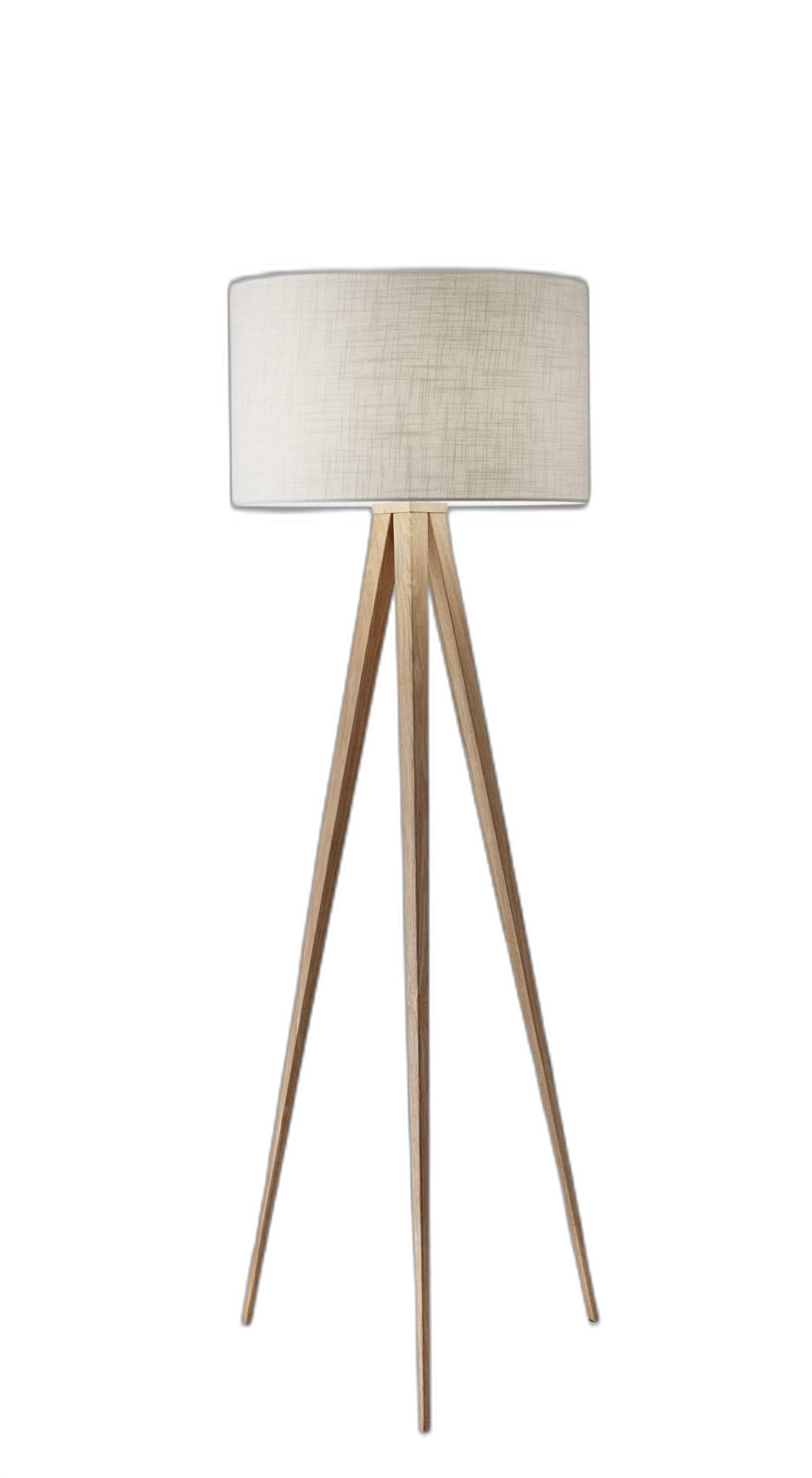 60" Tripod Floor Lamp With White Drum Shade - Homeroots