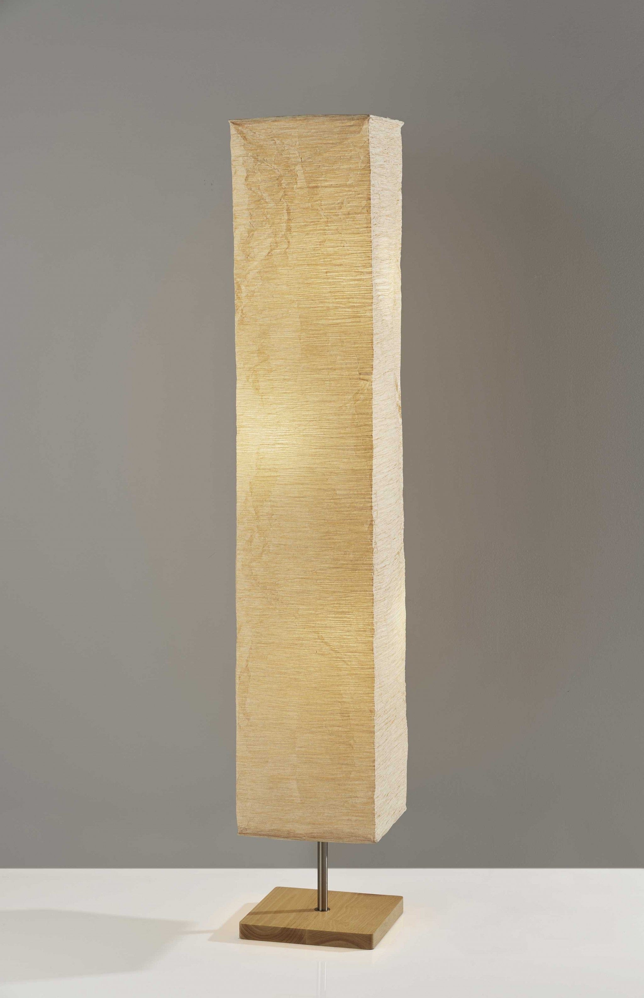 Wildside Paper Shade Floor Lamp With Natural Wood Base