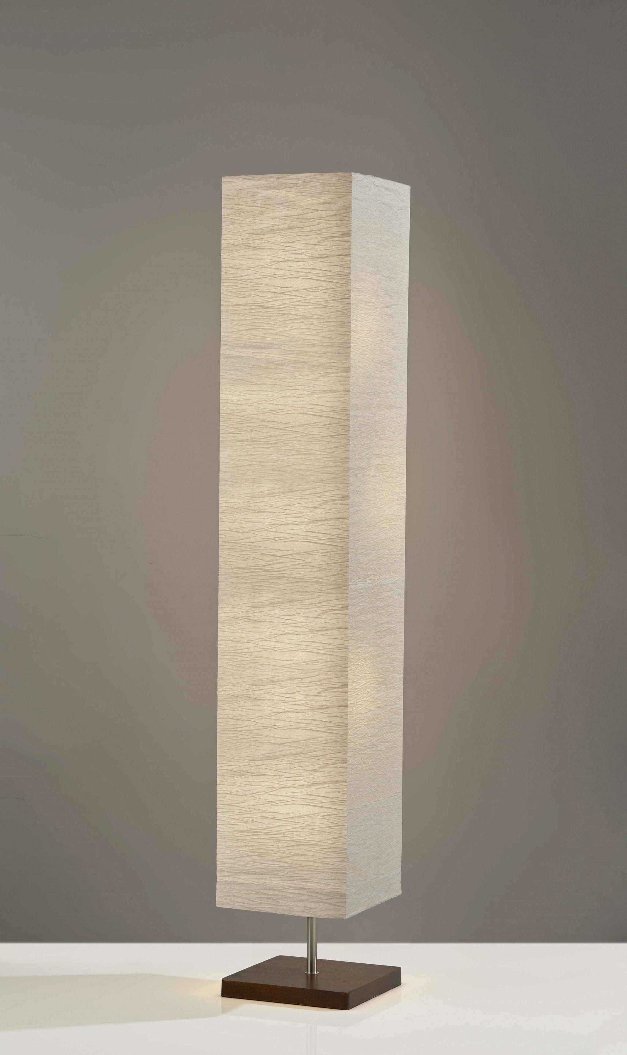 57" Two Light Column Floor Lamp With White Rectangular Shade - Homeroots