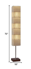 72" Column Floor Lamp With White Rectangular Shade