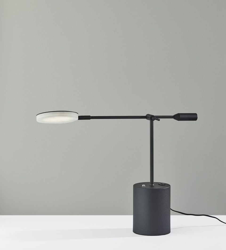 Three Color Adjustable Floor Lamp Black Metal Saucer Led