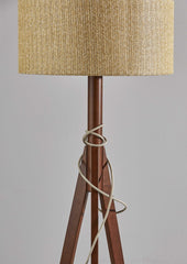 59" Tripod Floor Lamp With Brown Drum Shade - Homeroots