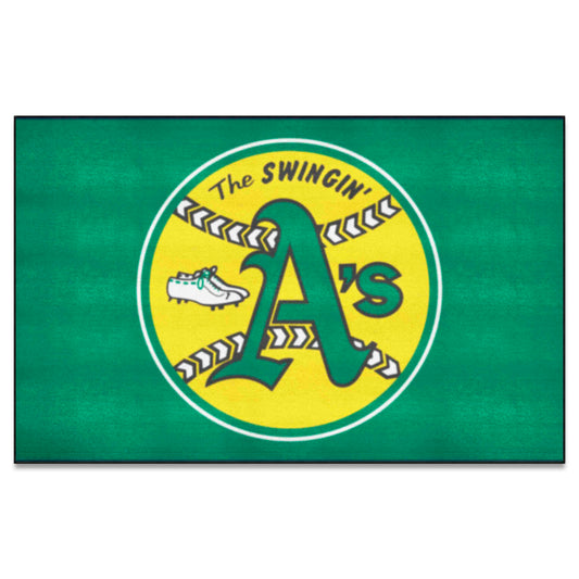 Oakland Athletics Ulti-Mat Rug - 5ft. x 8ft. - Retro Collection - Oakland Athletics