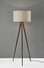 60" Tripod Floor Lamp With White Drum Shade - Homeroots