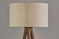 60" Tripod Floor Lamp With White Drum Shade - Homeroots