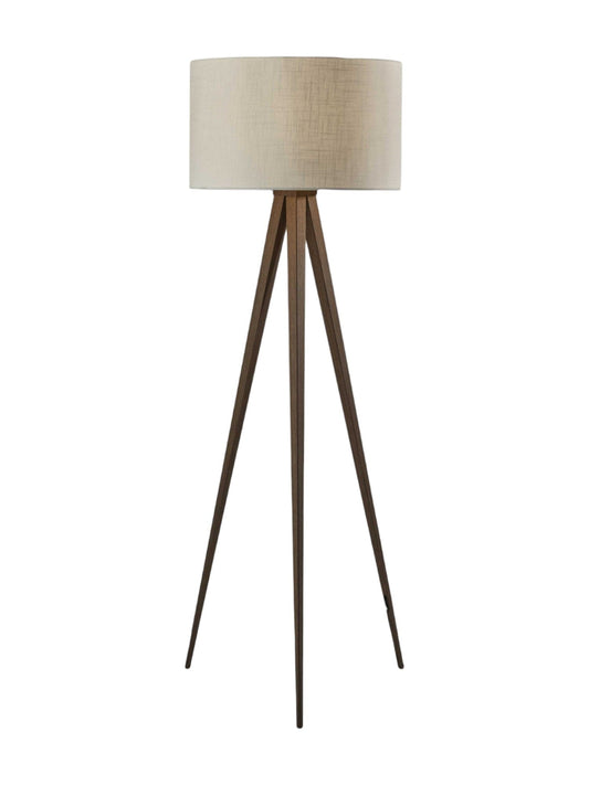 60" Tripod Floor Lamp With White Drum Shade - Homeroots