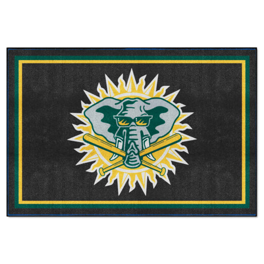 Oakland Athletics 5ft. x 8 ft. Plush Area Rug - Retro Collection - Oakland Athletics