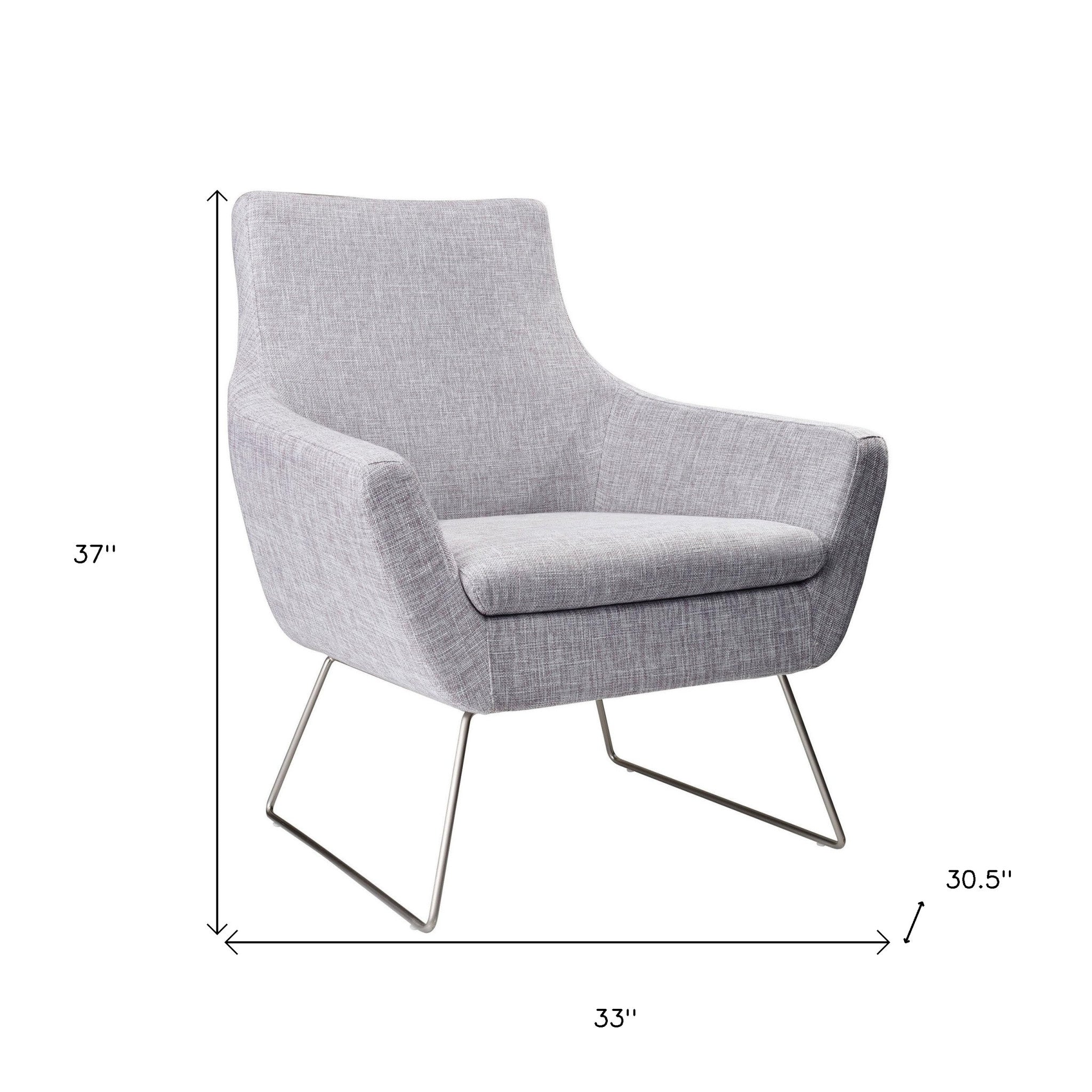 Pale Grey Upholstered Armchair