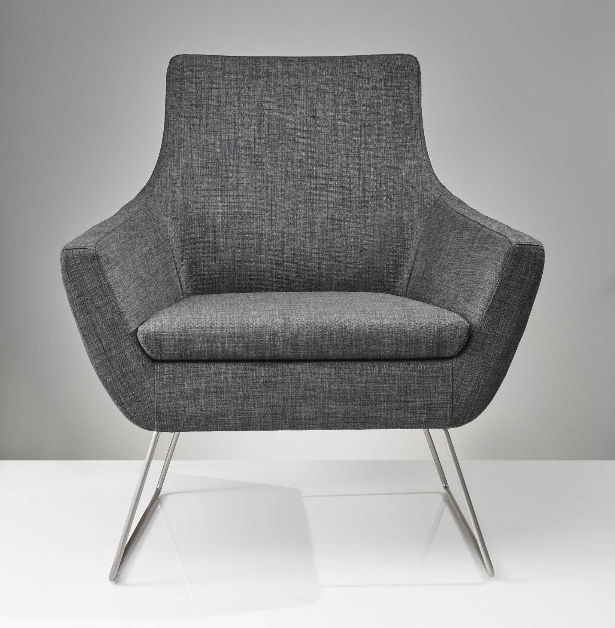 Dark Grey Upholstered Armchair