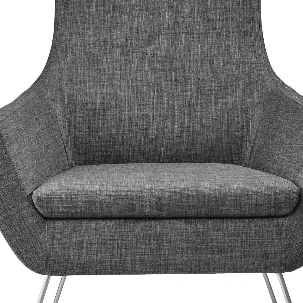 Dark Grey Upholstered Armchair