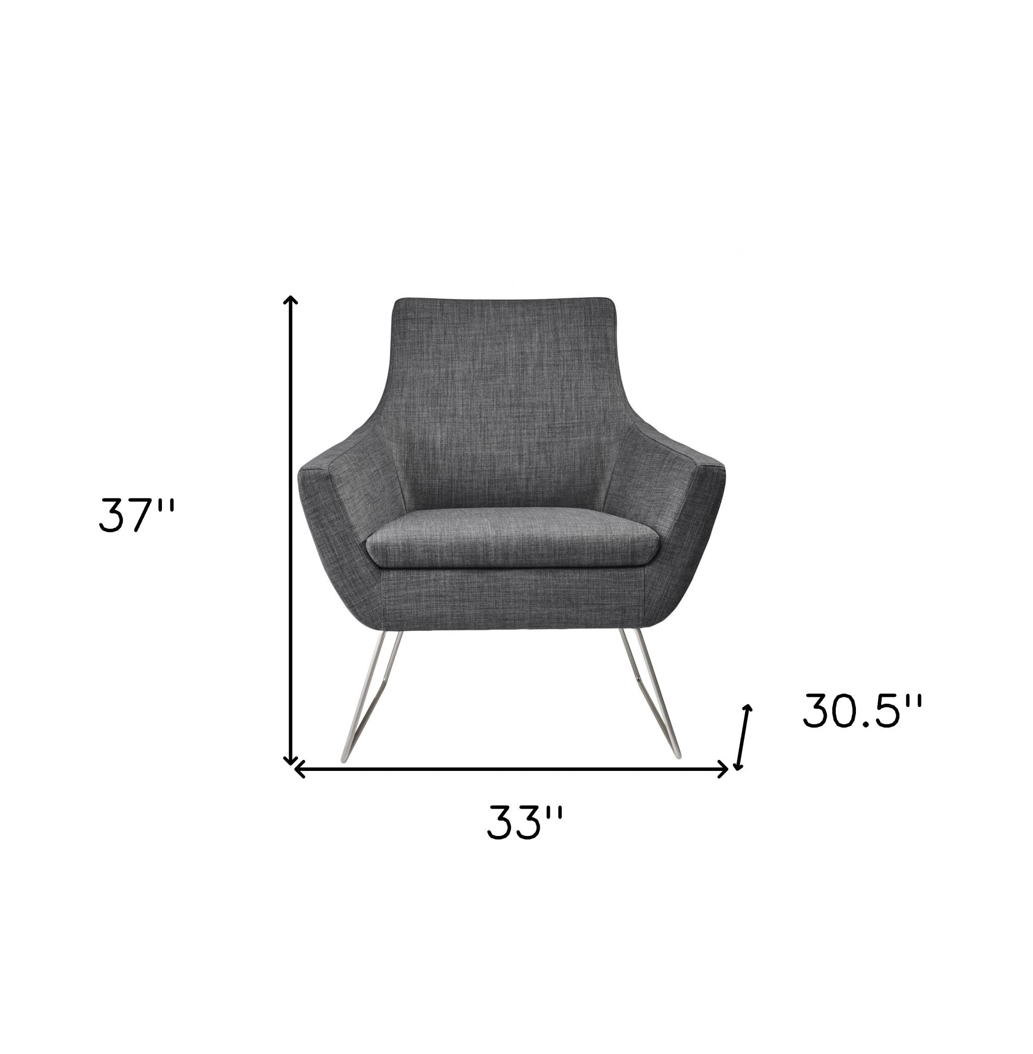 Dark Grey Upholstered Armchair