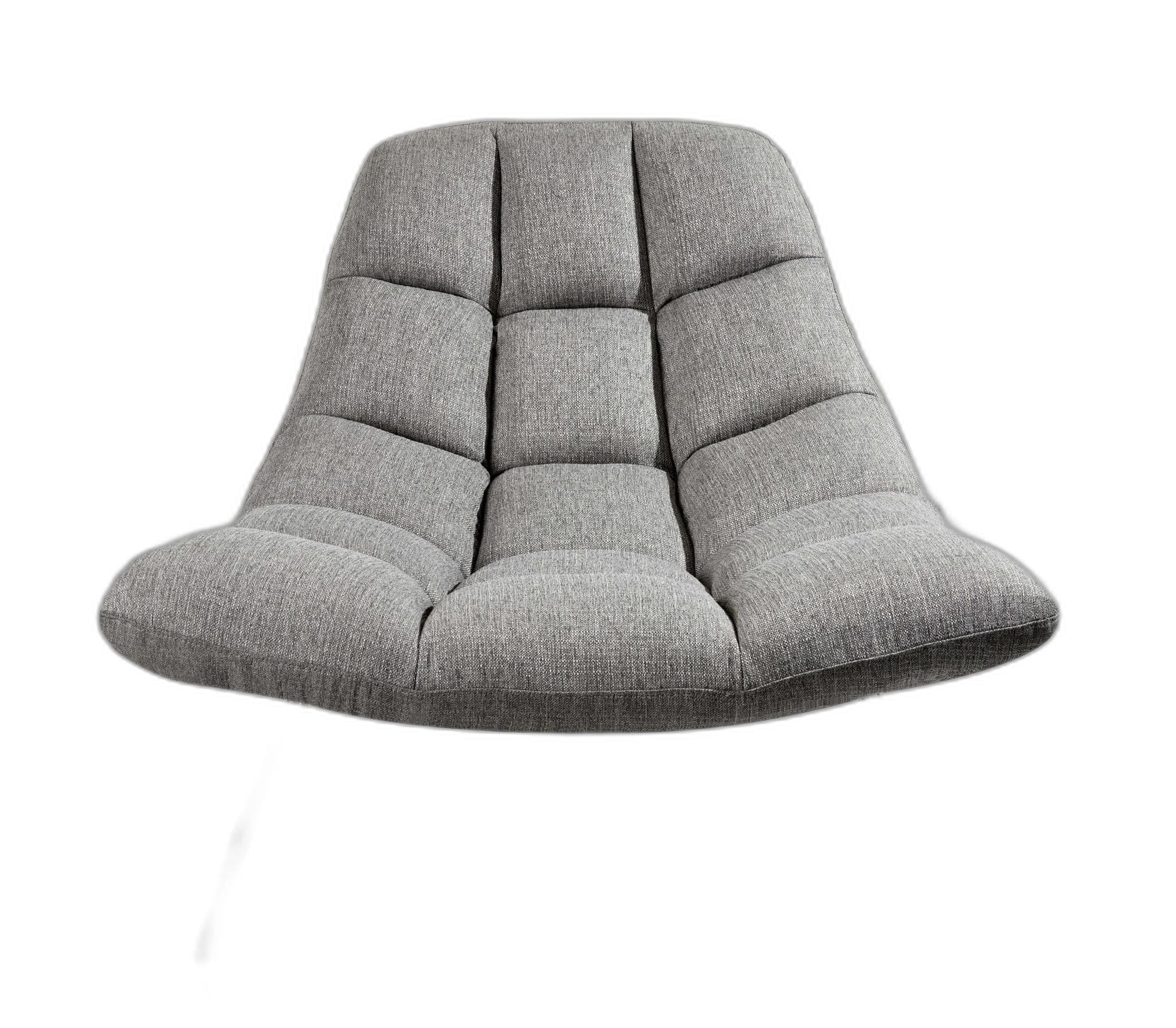 40" Gray And Silver Linen Tufted Butterfly Chair - Homeroots