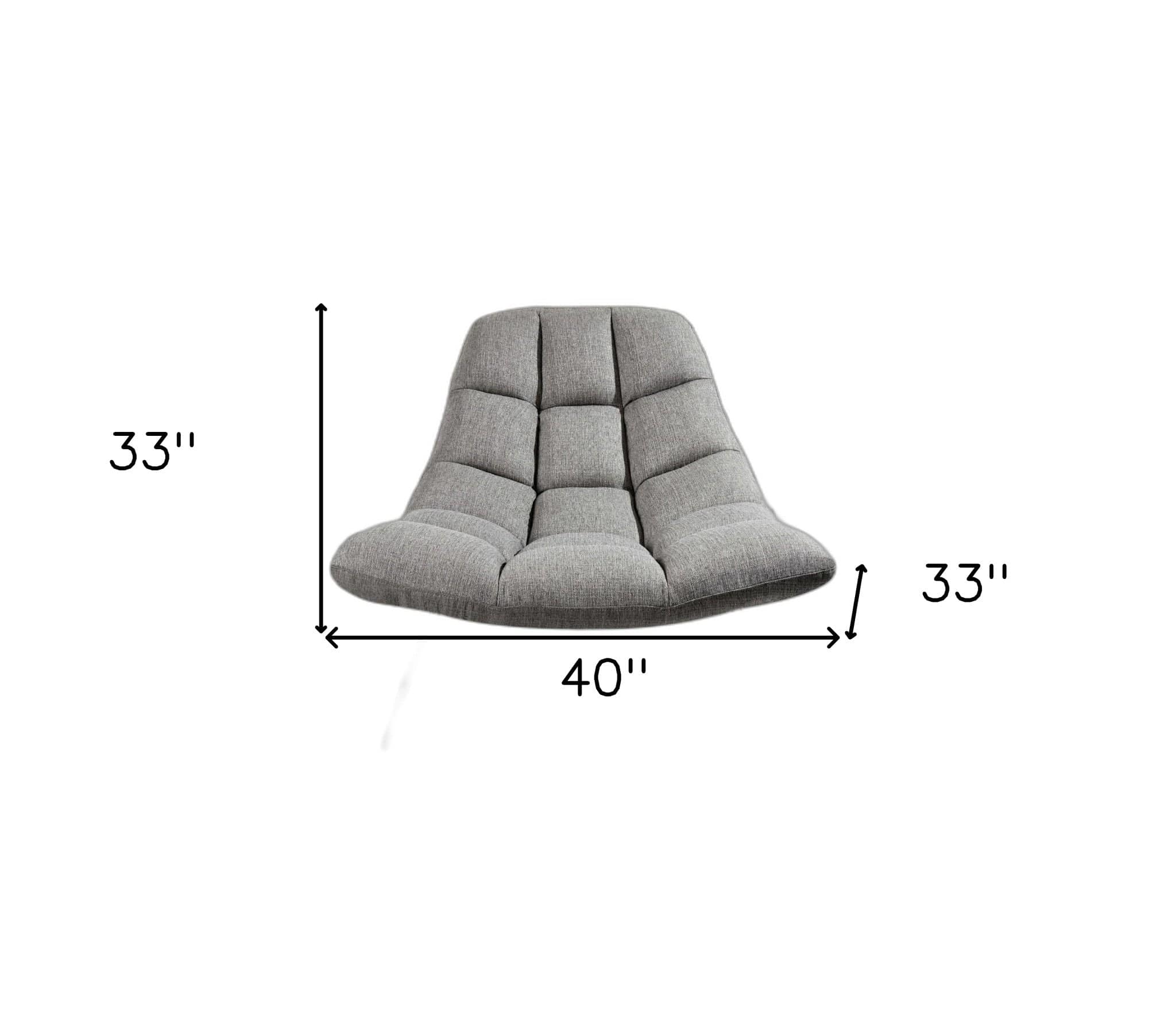 40" Gray And Silver Linen Tufted Butterfly Chair - Homeroots