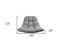 40" Gray And Silver Linen Tufted Butterfly Chair - Homeroots