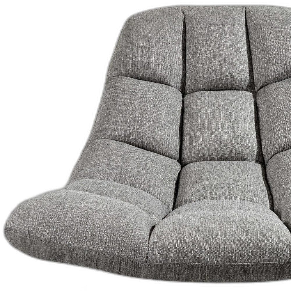 40" Gray And Silver Linen Tufted Butterfly Chair - Homeroots