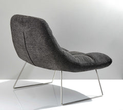 40" Gray And Silver Linen Tufted Lounge Chair - Homeroots