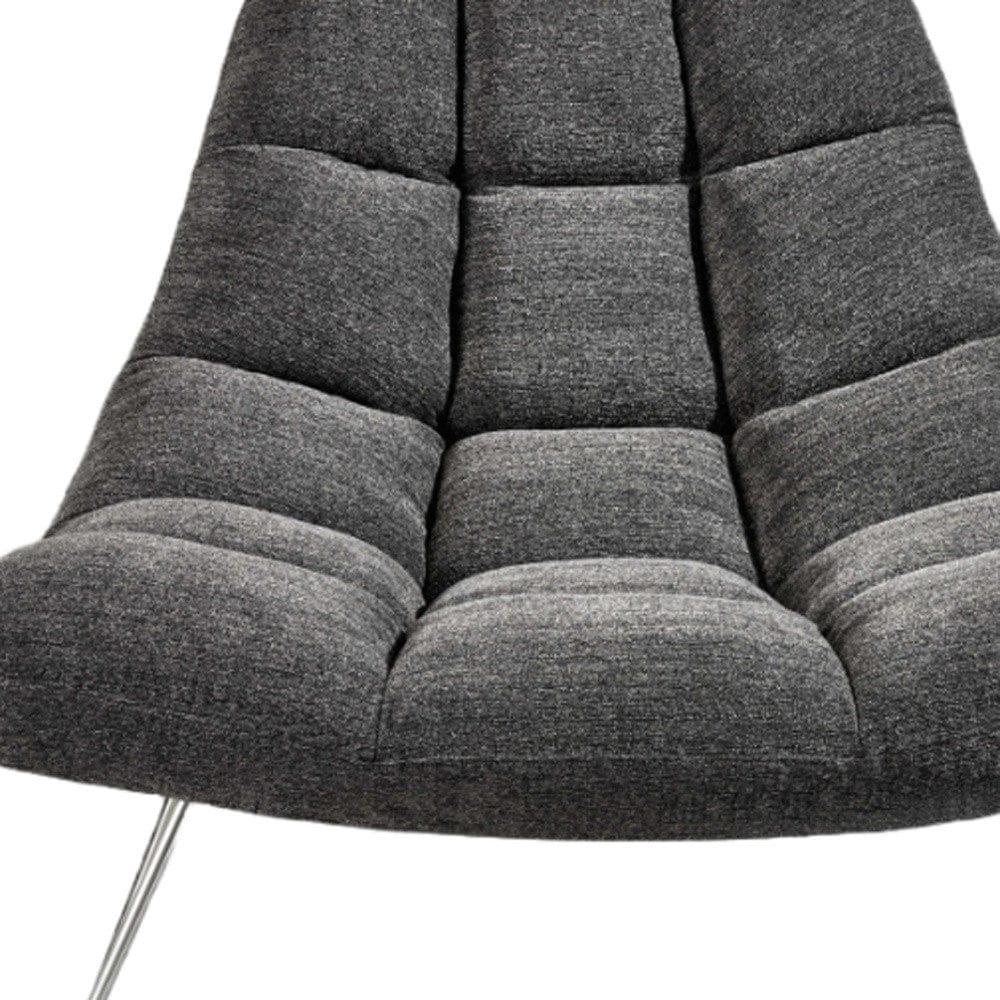 40" Gray And Silver Linen Tufted Lounge Chair - Homeroots