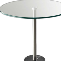 21" Silver And Clear Glass Round End Table