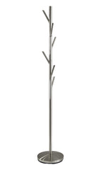 67" Brushed Steel Coat Tree Rack