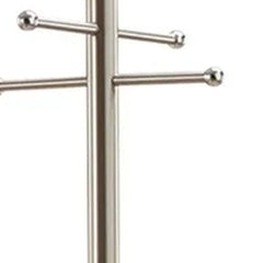 13" X 67" Brushed Steel Brushed Steel Coat Rack - Homeroots