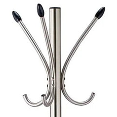 13" X 68" Brushed Steel Brushed Steel Stand  Coat Rack