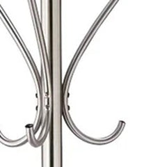 13" X 68" Brushed Steel Brushed Steel Stand  Coat Rack