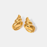 18K Gold-Plated Conch Earrings - Trendsi