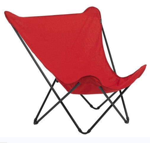 36" Red and Chrome Outdoor Camping Chair - Homeroots