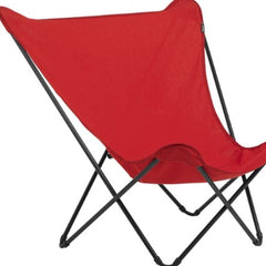 36" Red and Chrome Outdoor Camping Chair - Homeroots