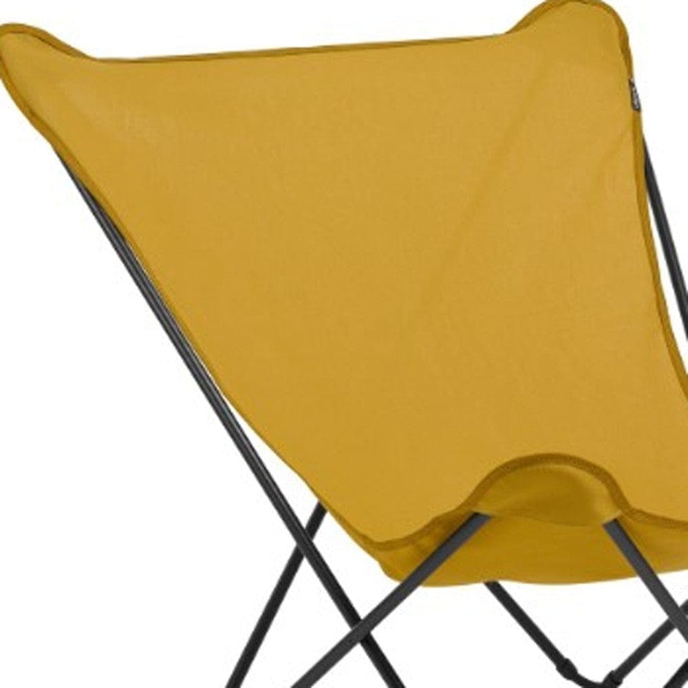 36" Yellow and Stainless Steel Metal Outdoor Camping Chair - Homeroots