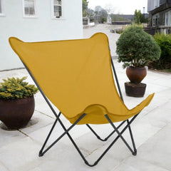 36" Yellow and Stainless Steel Metal Outdoor Camping Chair - Homeroots