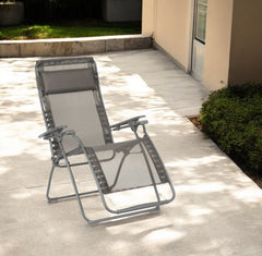 28" Graphite Metal Outdoor Zero Gravity Chair with Graphite Cushion