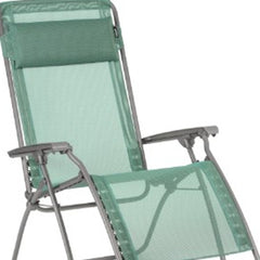 27" Green Metal Outdoor Zero Gravity Chair with Green Cushion