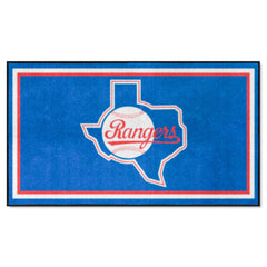 Alfombra de felpa de 3 pies x 5 pies de los Texas Rangers - Colección retro