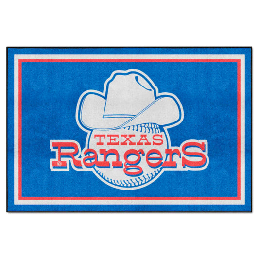 Texas Rangers 5ft. x 8 ft. Plush Area Rug - Retro Collection