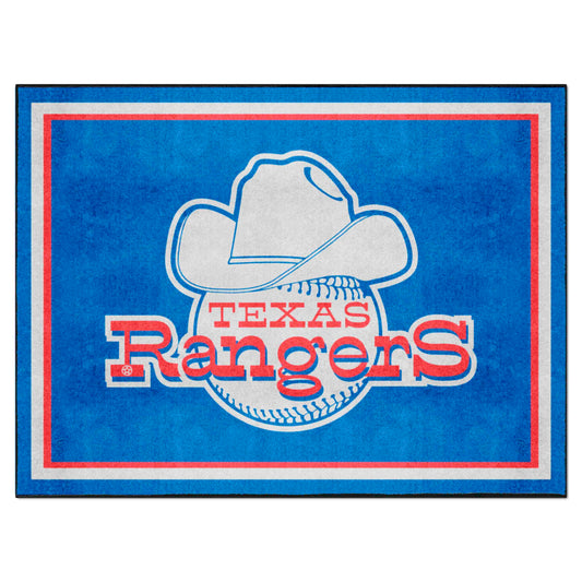 Texas Rangers 8ft. x 10 ft. Plush Area Rug - Retro Collection