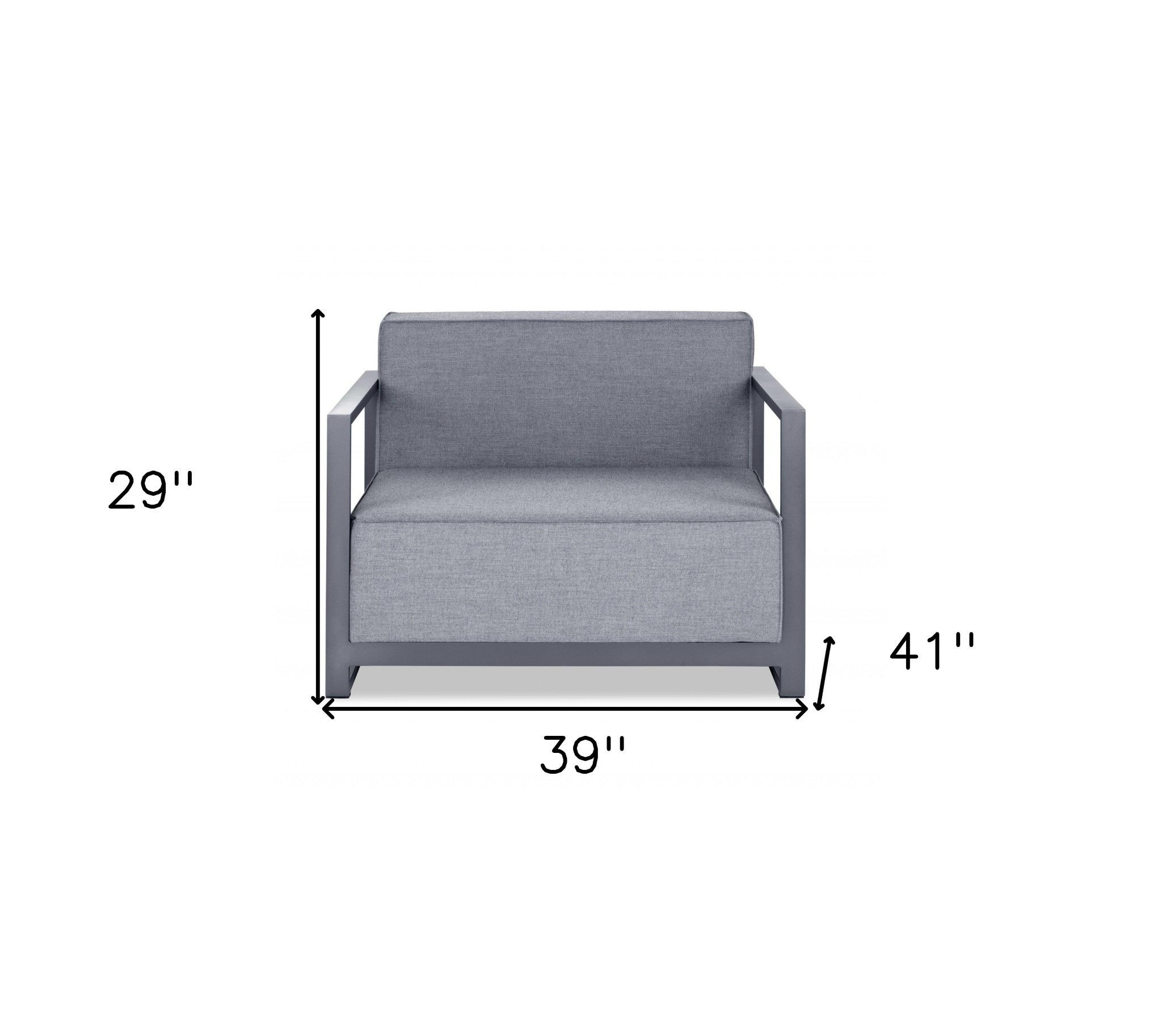 39" Gray Arm Chair - Homeroots