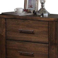 25" Brown Two Drawers Nightstand