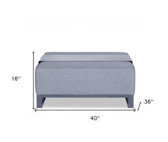 40" Gray Linen Cocktail Ottoman - Homeroots