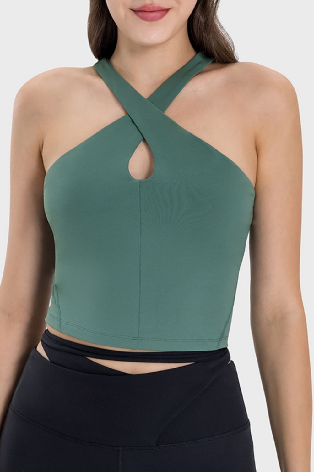 Crisscross Grecian Neck Active Cami - Flyclothing LLC