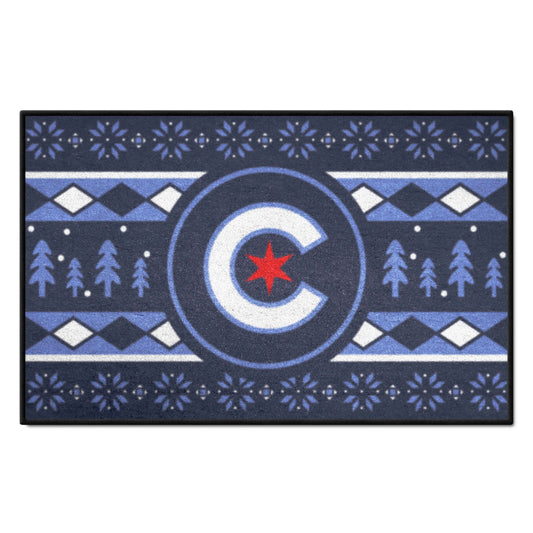 Chicago Cubs Holiday Sweater Starter Mat Accent Rug - 19in. x 30in. - Chicago Cubs