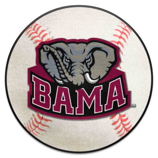 Alabama Crimson Tide Baseball Rug - 27in. Diameter, A Logo