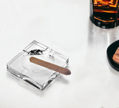 5" Clear Crystal Square Cigar Ash Tray