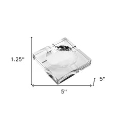 5" Clear Crystal Square Cigar Ash Tray