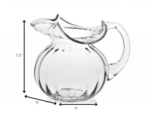 Mouth Blown Glass Pitcher  42 Oz